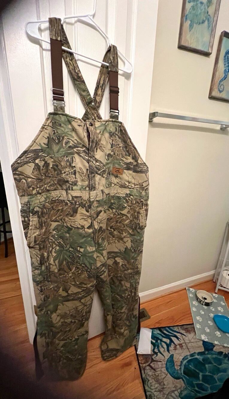 Vtg Duxbak Camo Insulated Hunting Bib Overalls Mens 2XL Regular Realtree 46-48